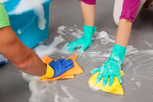 Cleaner restoring carpet fibres in a Neasden property