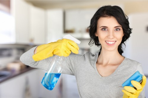 Detailed carpet cleaning service improving a busy room
