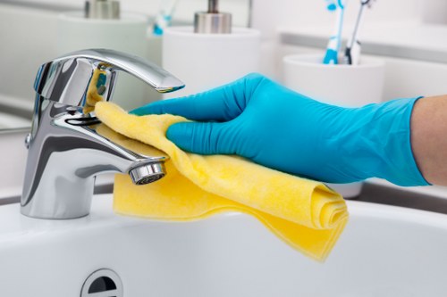 Customer choosing secure payment methods for carpet cleaning